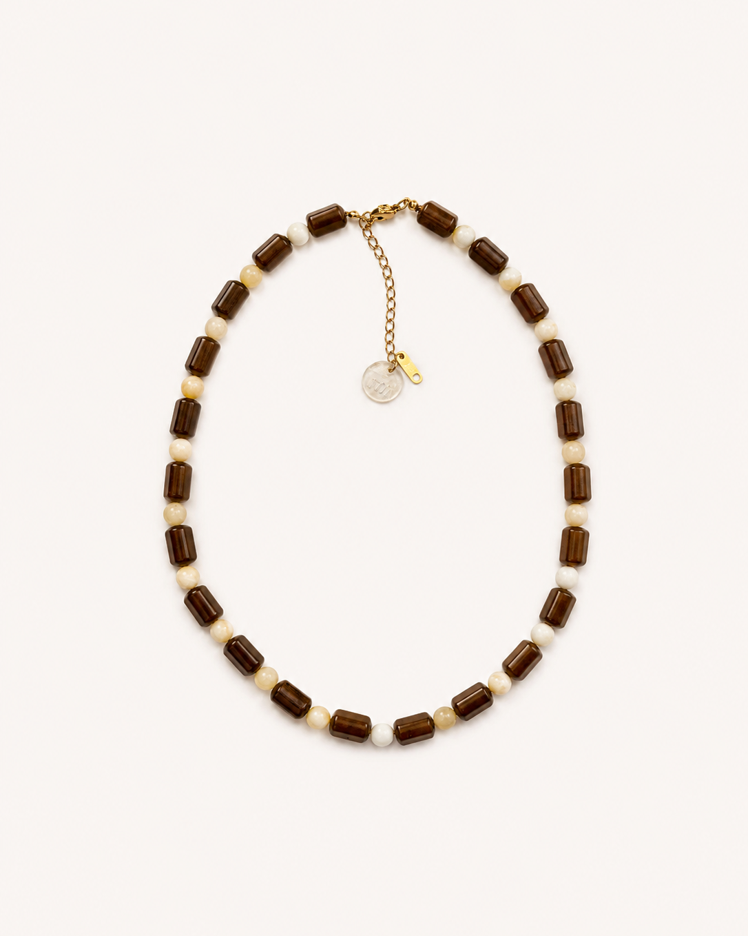 NATURAL STONES NECKLACE - ICED LATTE