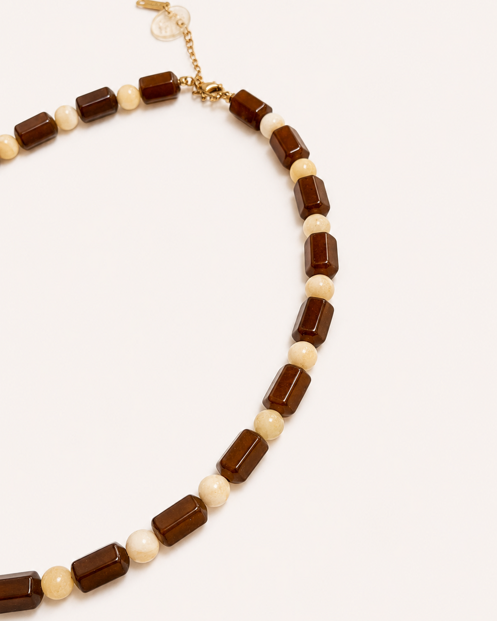 NATURAL STONES NECKLACE - ICED LATTE