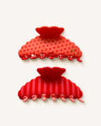 DUAL PRINT CLAW - RED&PINK
