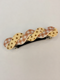 DOT/ CHECKERED FRENCH BARRETTE - NATURAL