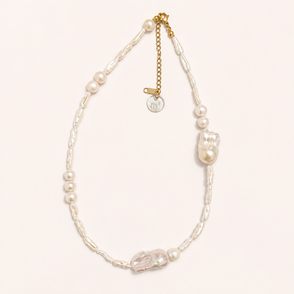NATURAL STONES NECKLACE - SEA PEARL