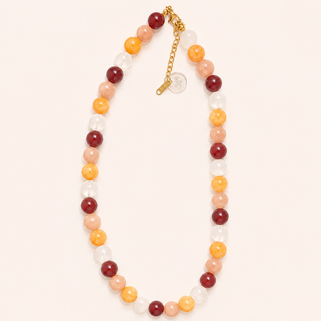 NATURAL STONES NECKLACE - ORANGE MIX