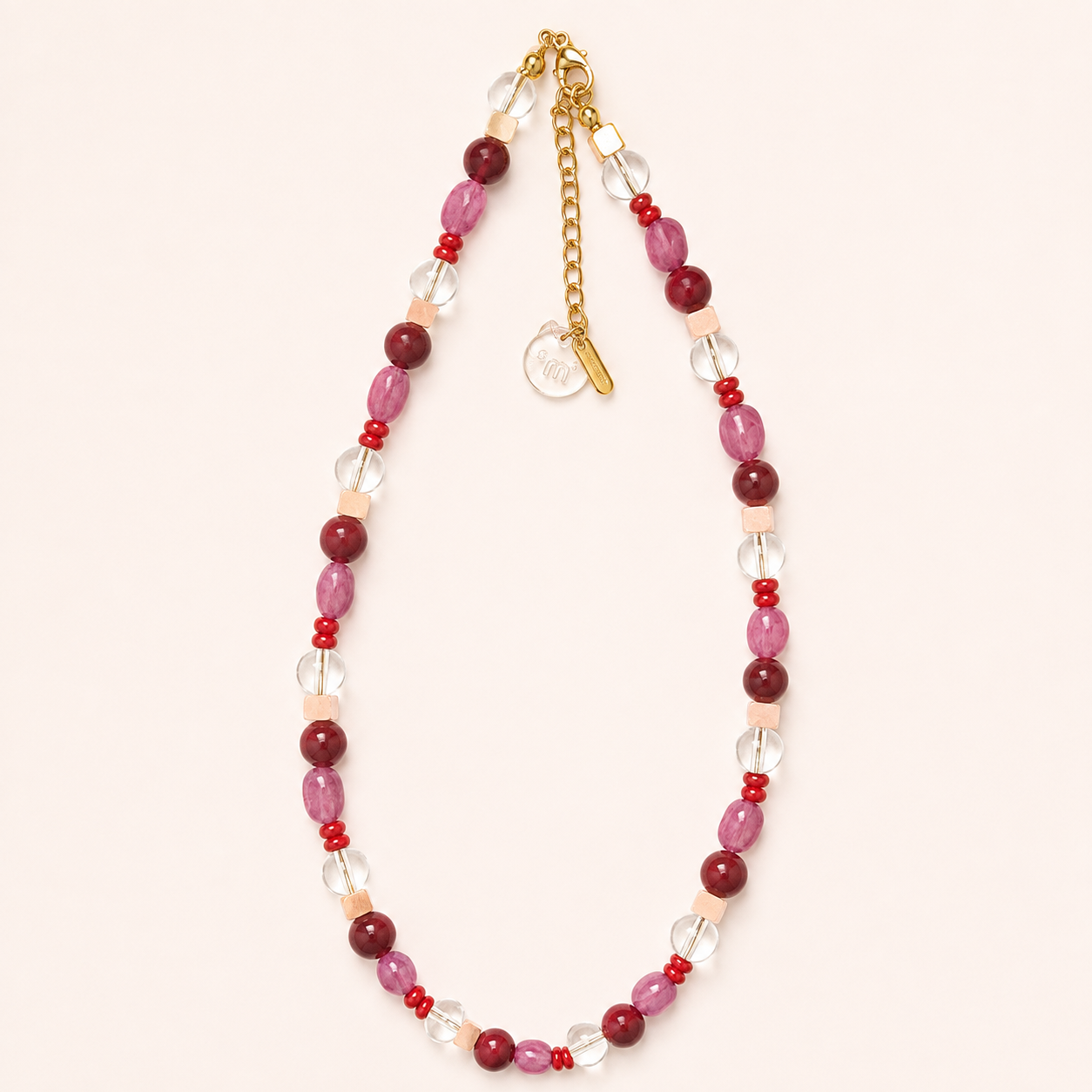NATURAL STONES NECKLACE - CHERRY BLOOM