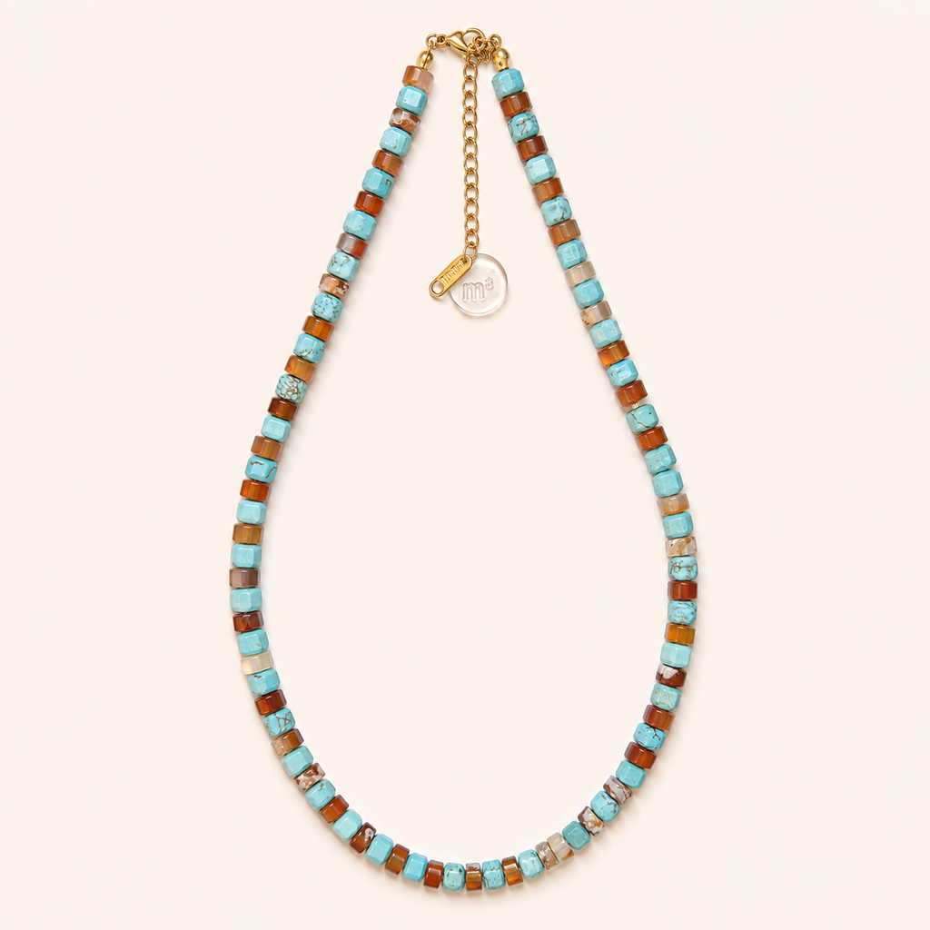 NATURAL STONES NECKLACE -  TORTOISE SKY