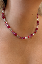 NATURAL STONES NECKLACE - CHERRY BLOOM