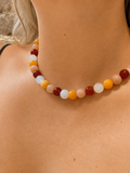 NATURAL STONES NECKLACE - ORANGE MIX