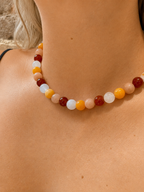 NATURAL STONES NECKLACE - ORANGE MIX