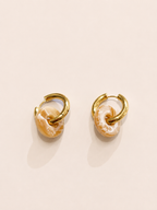 CIRCLE EARRINGS - LATTE