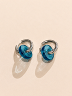 CIRCLE EARRINGS - LIGHT BLUE