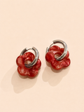 FLOWERS EARRINGS - BRIGHT RED