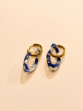 ORGANIC EARRING - MARBLED BLUE