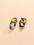 ORGANIC EARRING - MARBLED BLUE