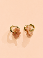 DAISY FLOWERS EARRINGS - NACAR BEIGE