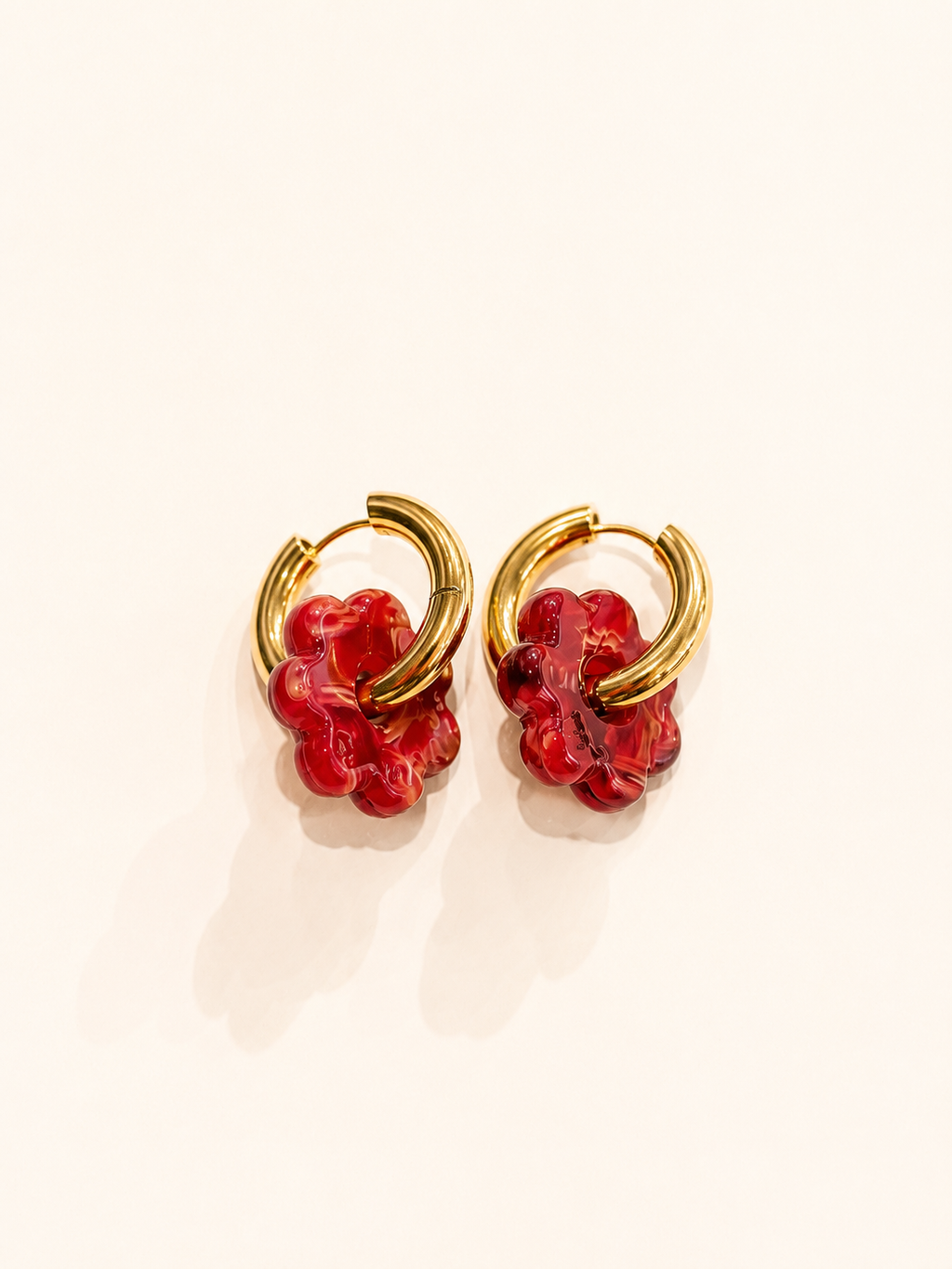 DAISY FLOWERS EARRINGS - RED