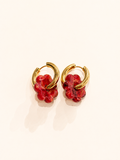 DAISY FLOWERS EARRINGS - RED