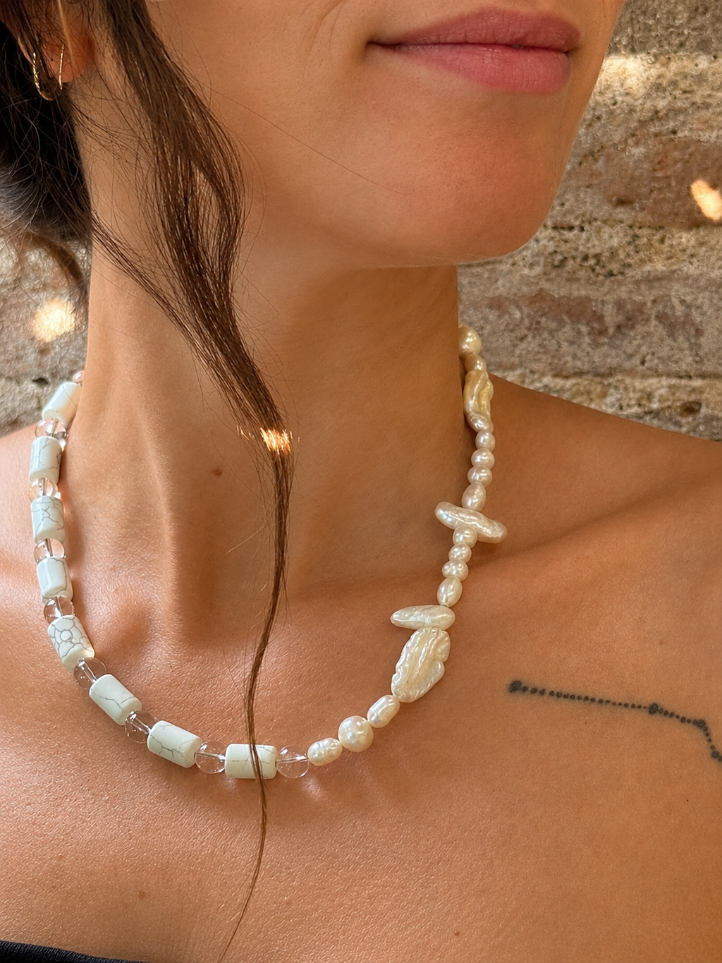 NATURAL STONES NECKLACE - MARINA PEARL