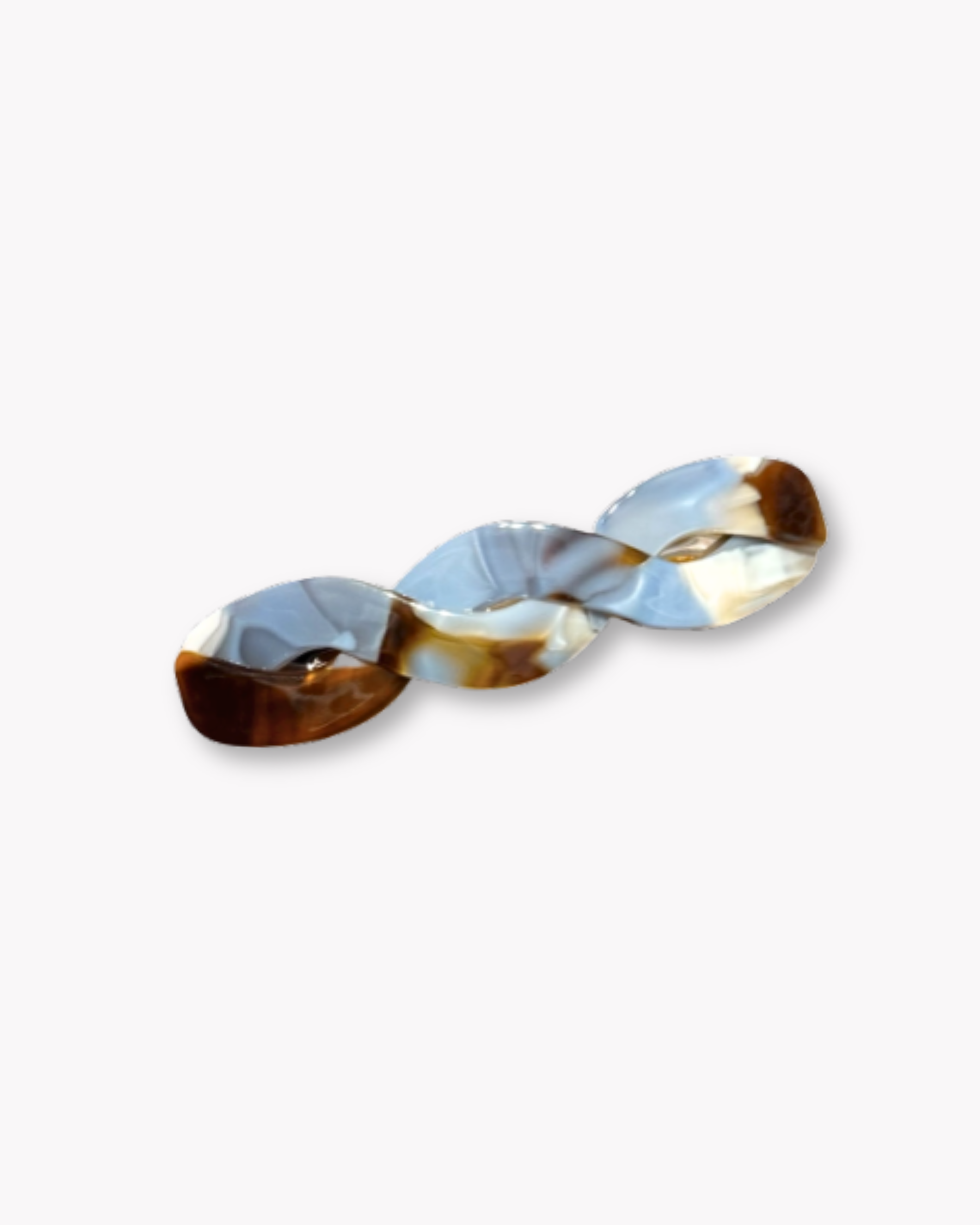 MARBLED FRENCH BARRETTE - BLUE&BROWN