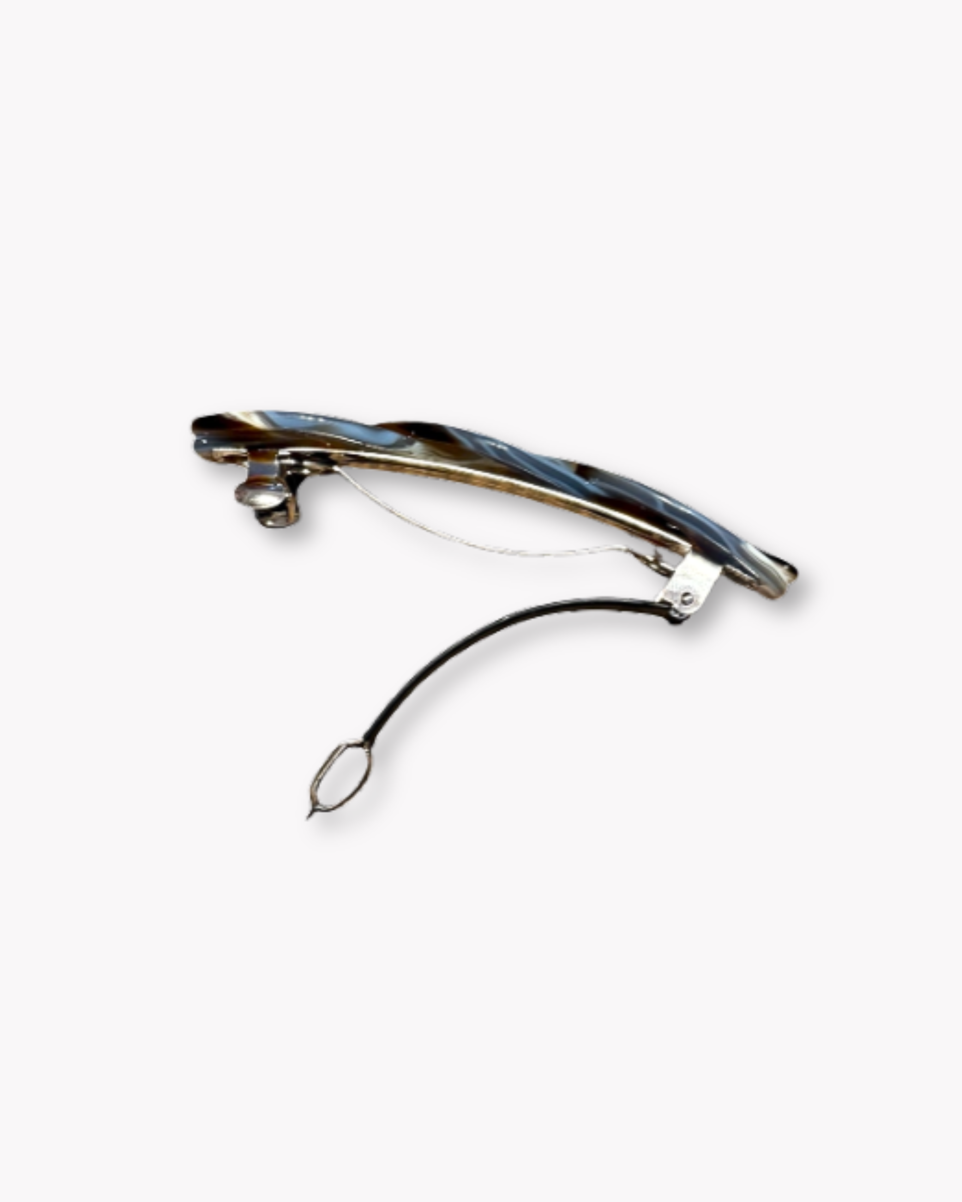 MARBLED FRENCH BARRETTE - BLUE&BROWN