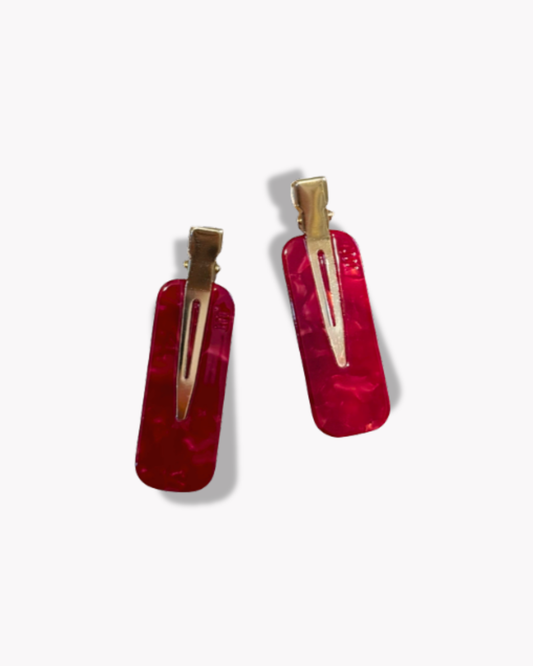 MUST HAIR CLIP - DEEP RED