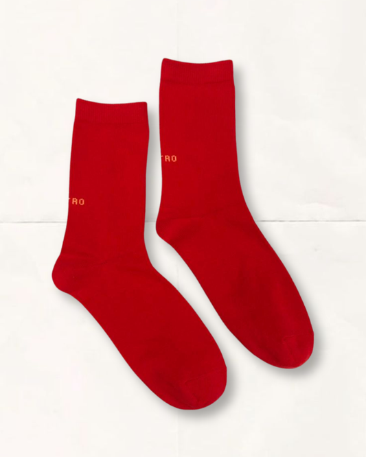 PLAIN COTTON SOCKS - RED