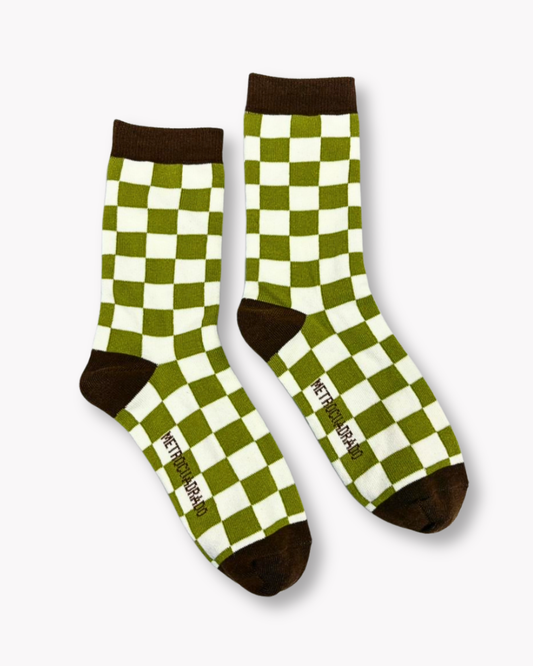 CHECKERED SOCKS - MATCHA