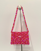BEADED BAG - FUCHSIA&RED