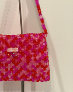 BEADED BAG - FUCHSIA&RED