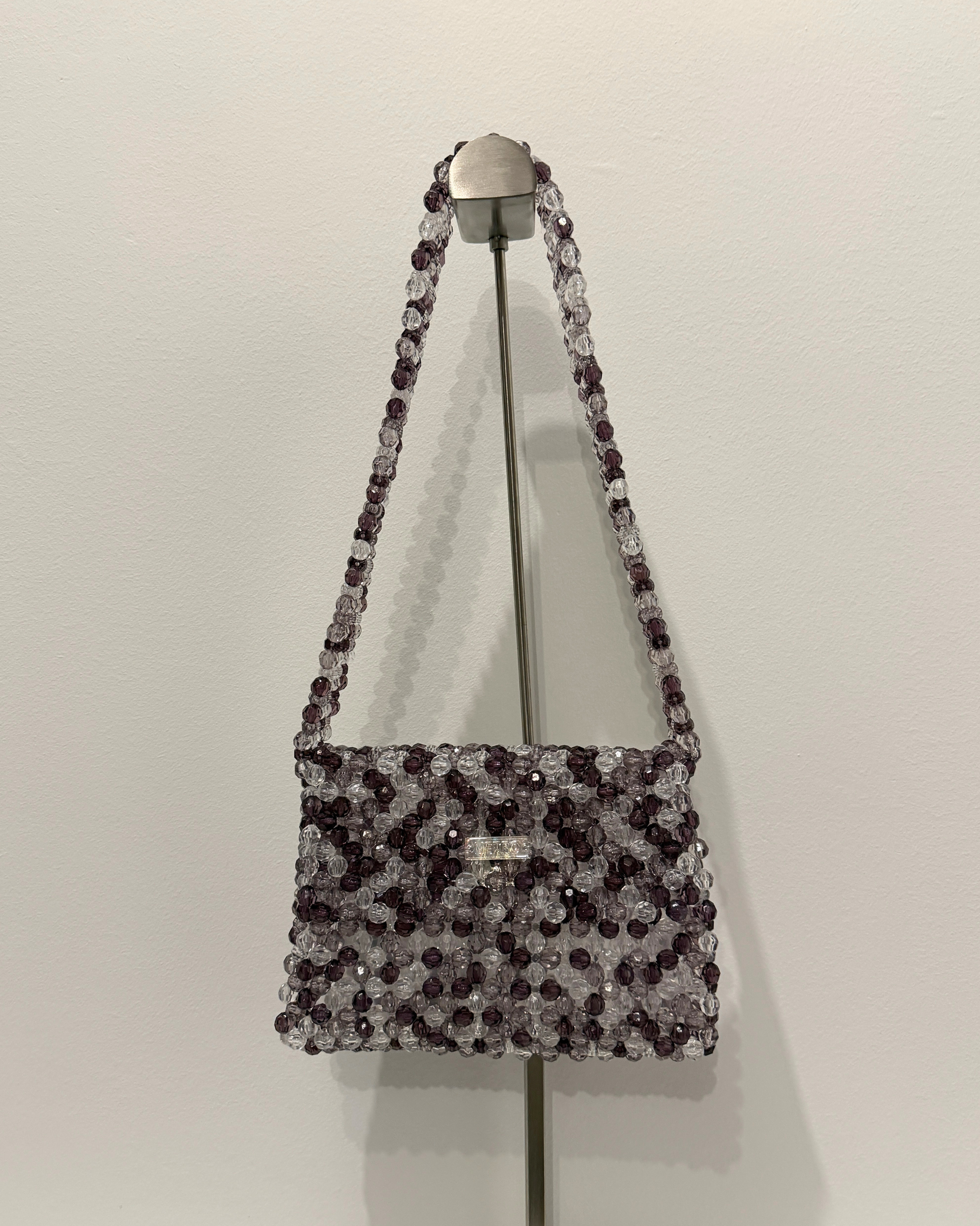 BEADED BAG - GREY