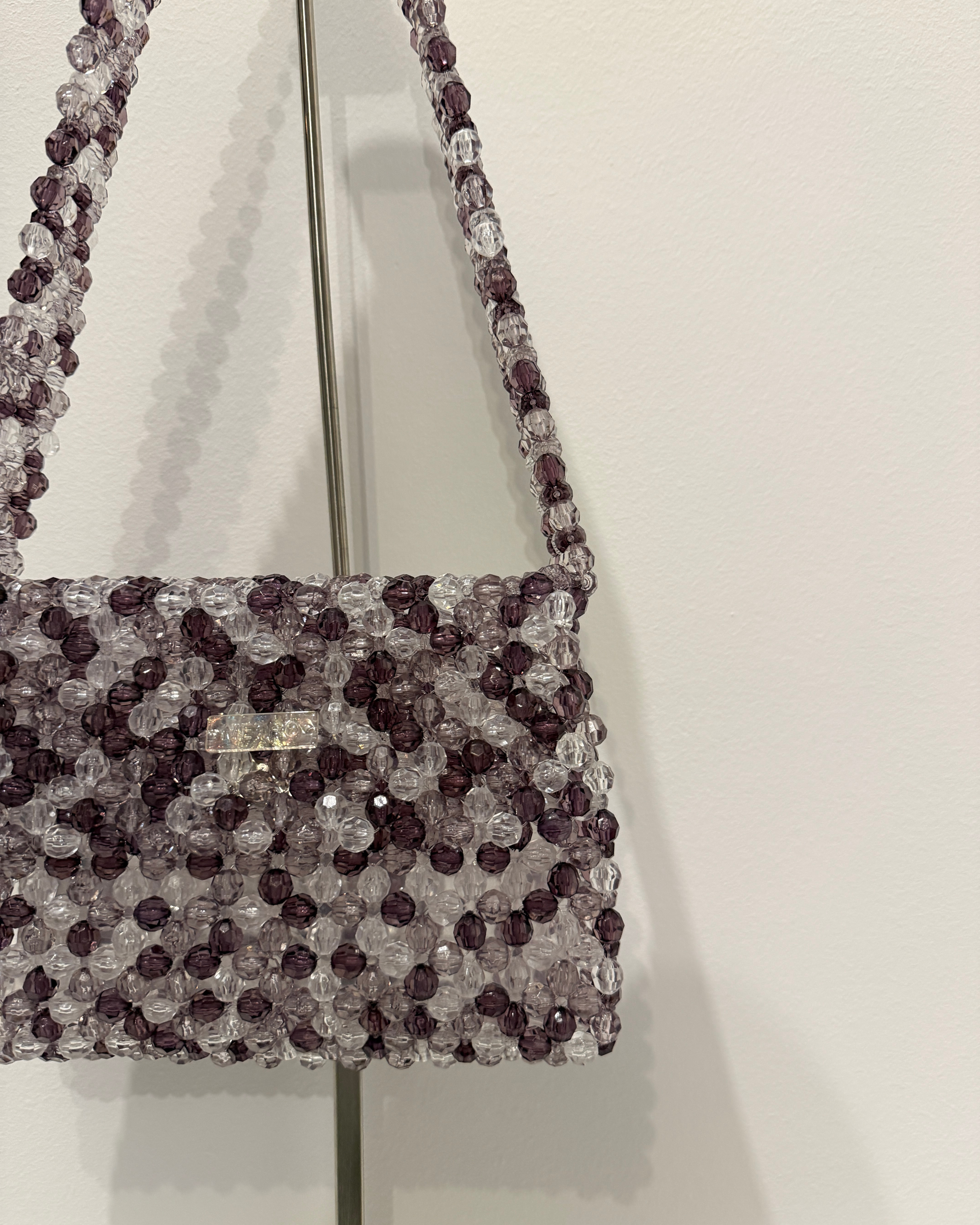 BEADED BAG - GREY