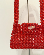 BEADED BAG - DARK RED