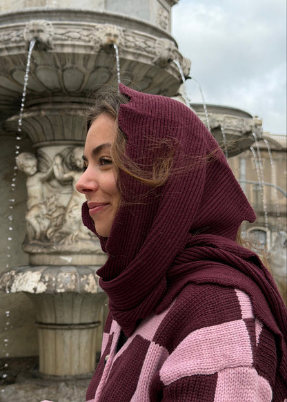 WAVY SCARF AW26 / BURGUNDY