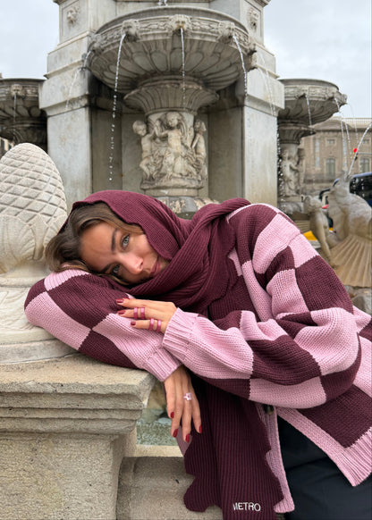 WAVY SCARF AW26 / BURGUNDY