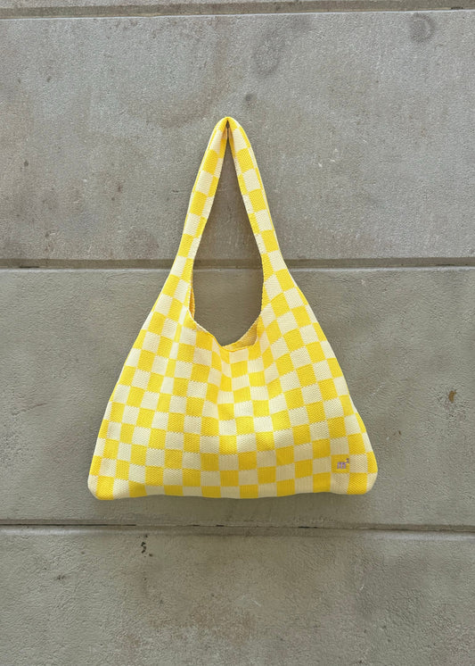 CHECKED SHOULDER BAG - YELLOW