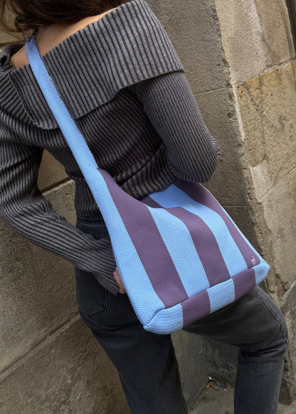 STRIPED SHOULDER BAG - LAVANDER & PURPLE