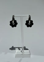 DAISY FLOWERS EARRINGS - BLACK