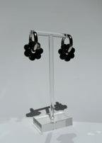 DAISY FLOWERS EARRINGS - BLACK