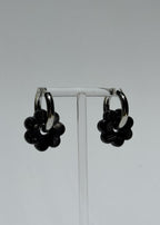DAISY FLOWERS EARRINGS - BLACK