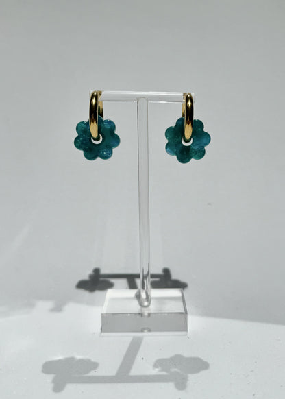 DAISY FLOWERS EARRINGS - TURQUOISE