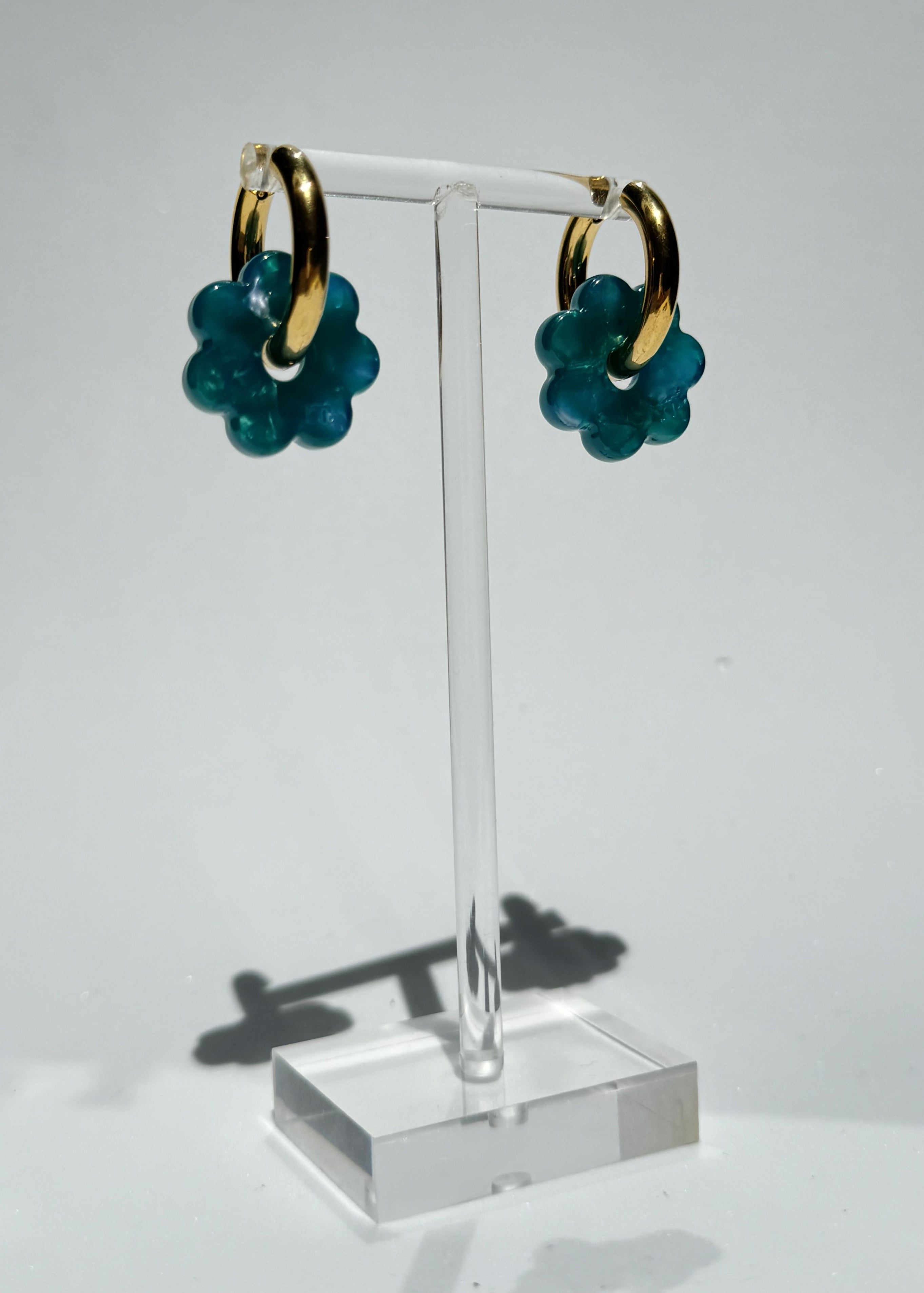 DAISY FLOWERS EARRINGS - TURQUOISE