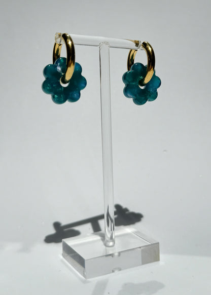 DAISY FLOWERS EARRINGS - TURQUOISE