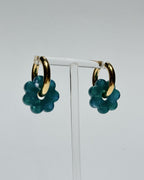 DAISY FLOWERS EARRINGS - TURQUOISE