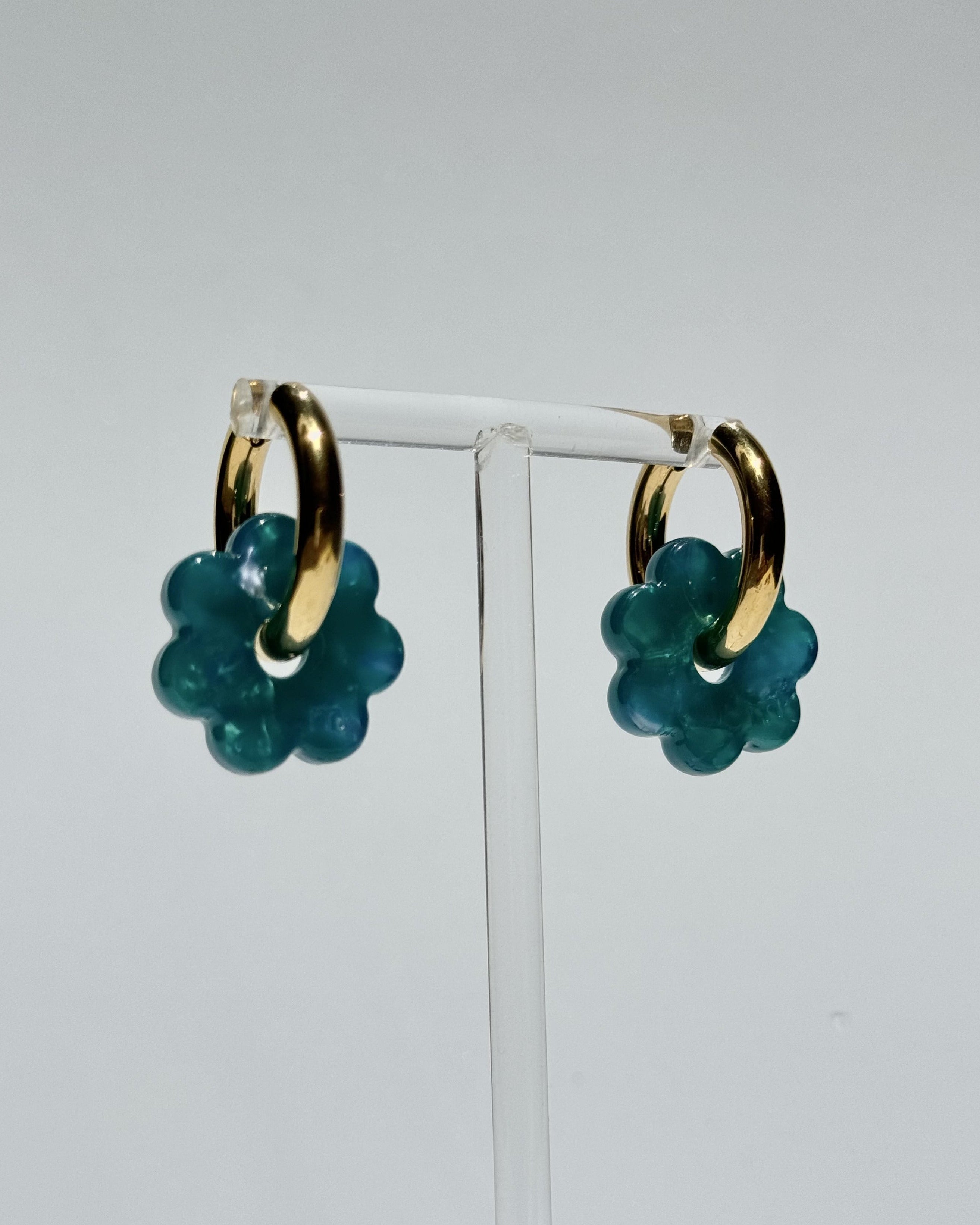 DAISY FLOWERS EARRINGS - TURQUOISE
