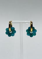 DAISY FLOWERS EARRINGS - TURQUOISE