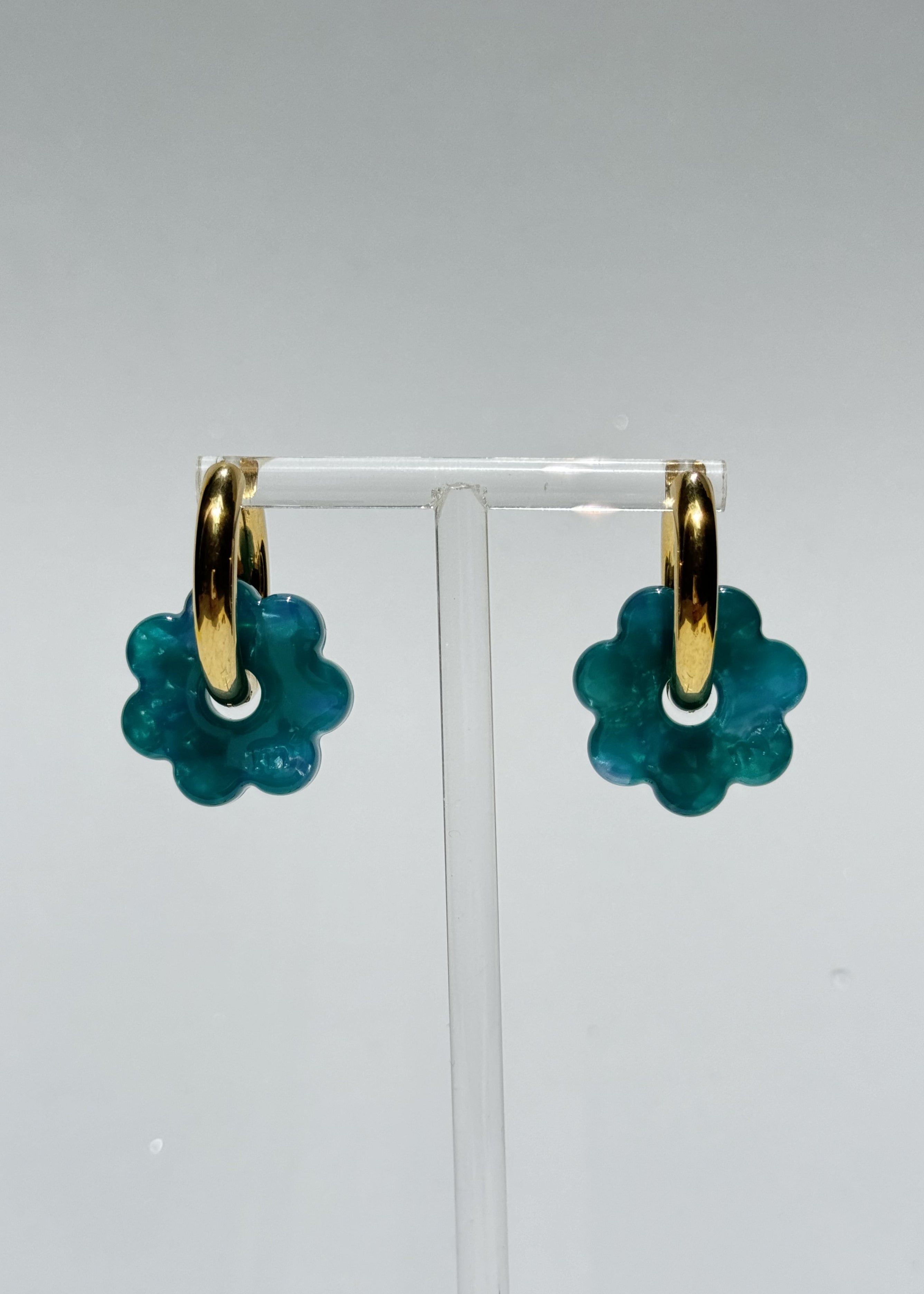 DAISY FLOWERS EARRINGS - TURQUOISE