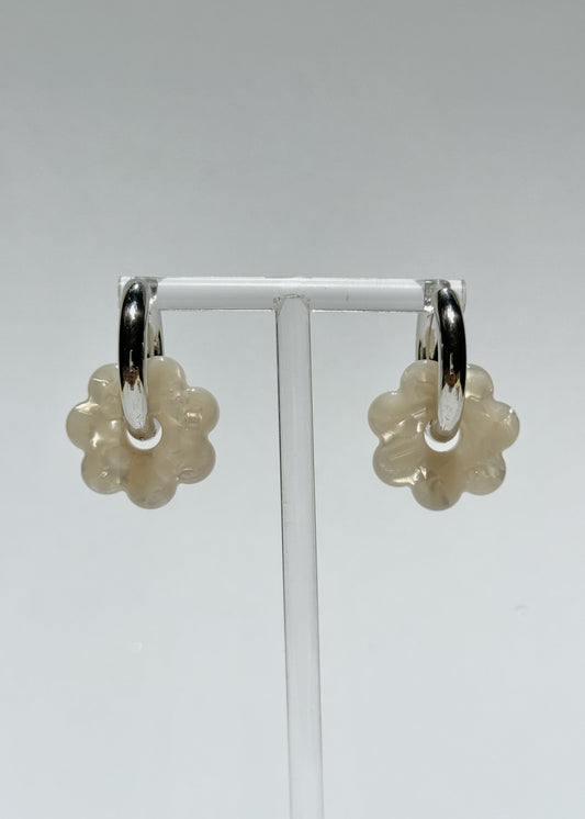DAISY FLOWERS EARRINGS - WHITE