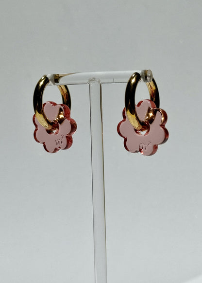 DAISY FLOWERS EARRINGS - PINK