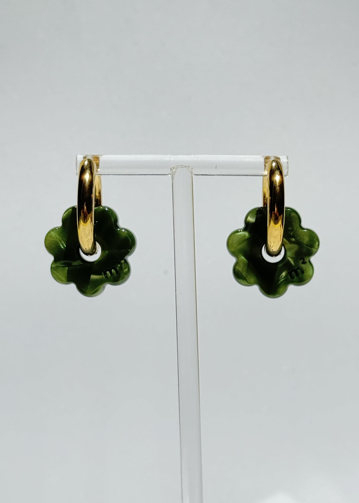 DAISY FLOWERS EARRINGS - GREEN