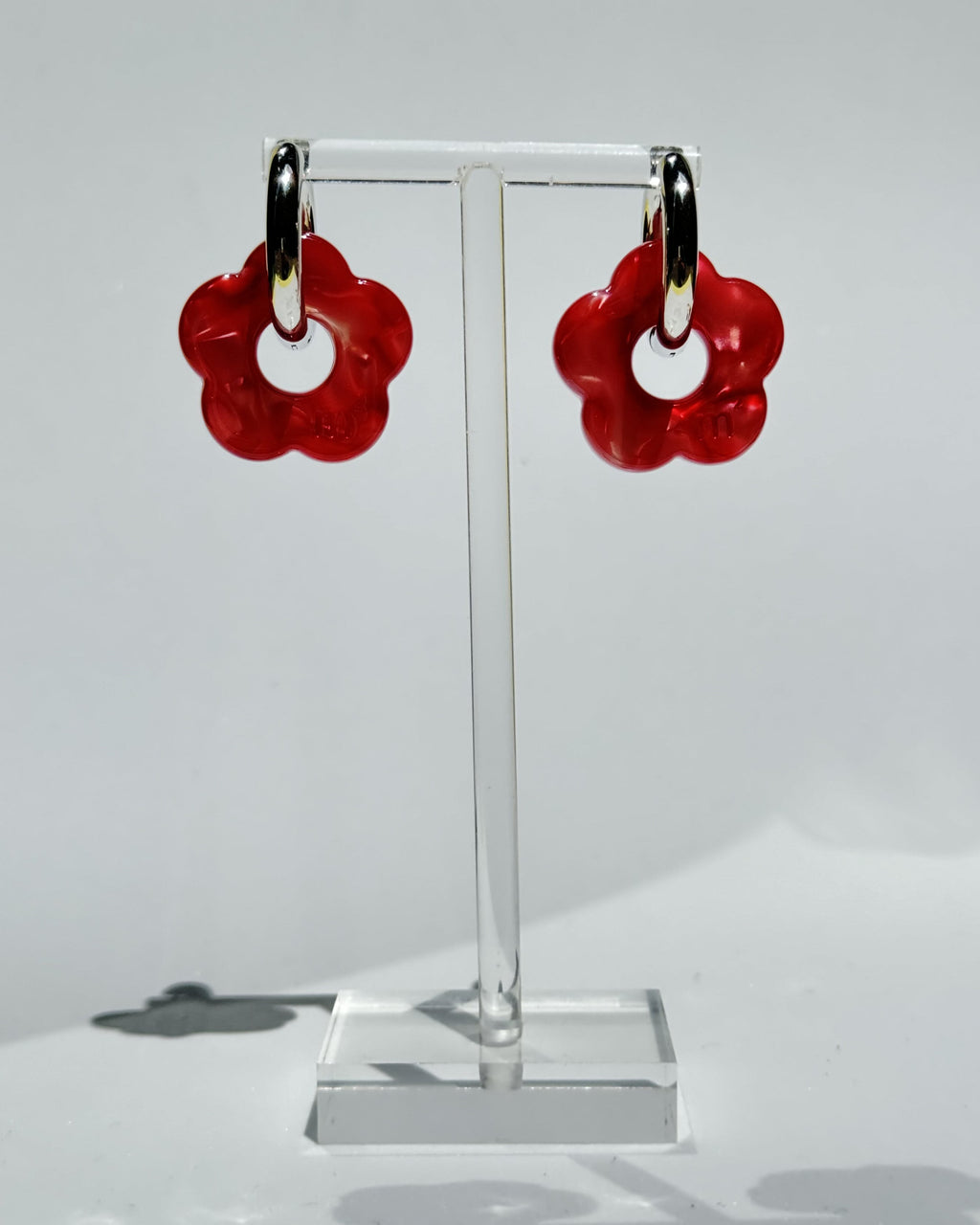 FLOWERS EARRINGS - BRIGHT RED