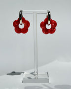 FLOWERS EARRINGS - BRIGHT RED