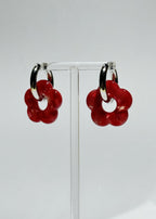 FLOWERS EARRINGS - BRIGHT RED